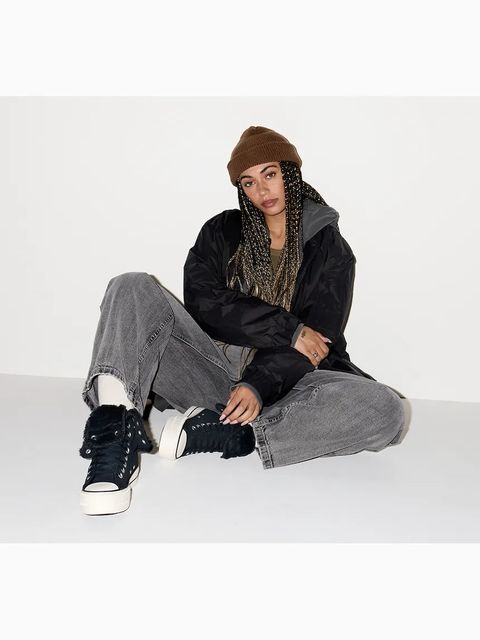 Converse trampki Chuck Taylor All Star Star Fold Over Lift kolor czarny A15229C