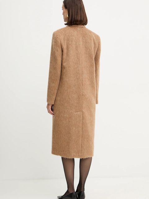 Twinset płaszcz z domieszką wełny