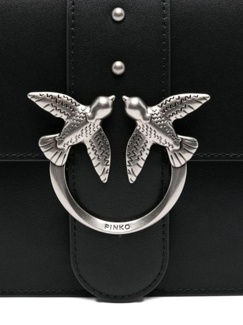 PINKO small Love One Classic leather crossbody bag - Black