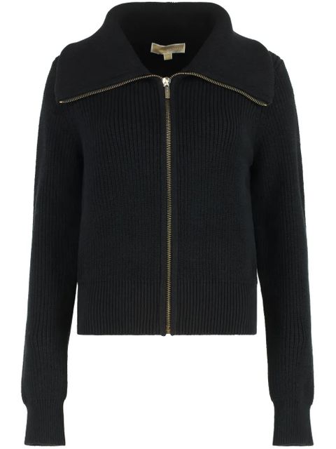 Michael Kors ribbed-knit zipped cardigan - Black - zdjęcie produktu nr 1