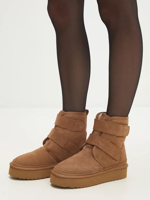 Answear.LAB śniegowce zamszowe kolor brązowy