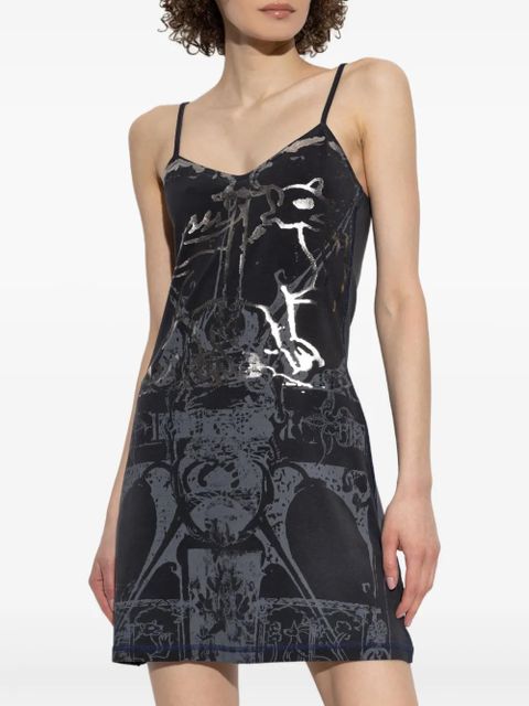 Diesel D-Longy metallic-print slip dress - Black - zdjęcie produktu nr 2