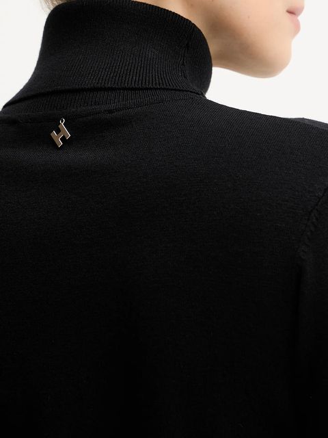 Silvian Heach sweter SESIN damski kolor czarny lekki z golfem GPA25036LU