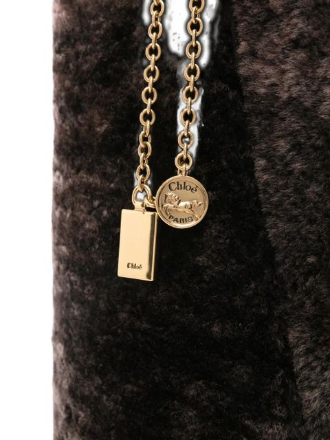 Chloé Spin shearling tote bag - Brown