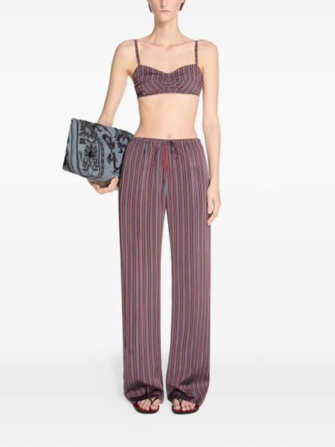 DRIES VAN NOTEN elasticated striped trousers - Grey - zdjęcie produktu nr 2
