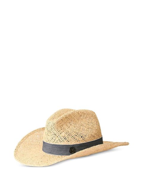 Maison Michel Austin logo-plaque hat - Neutrals - zdjęcie produktu nr 1