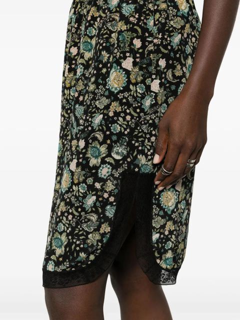 Zadig&Voltaire Bali floral-print midi skirt - Black