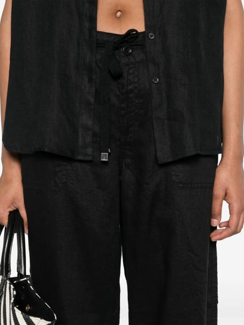 Lauren Ralph Lauren drawstring-waist linen trousers - Black
