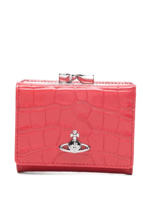 Vivienne Westwood small Frame croc-effect clasp wallet - Red - zdjęcie produktu nr 1