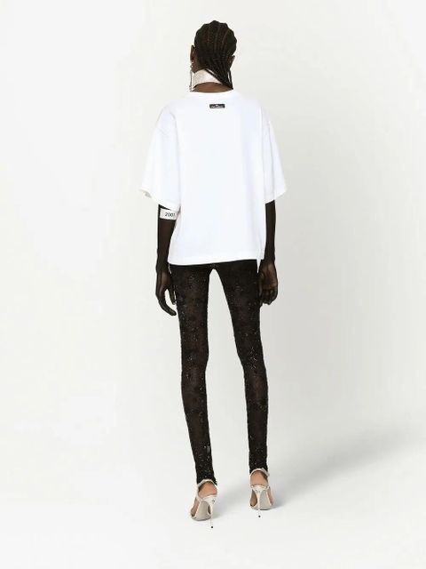 Dolce & Gabbana KIM DOLCE&GABBANA embroidered tulle leggings - Black