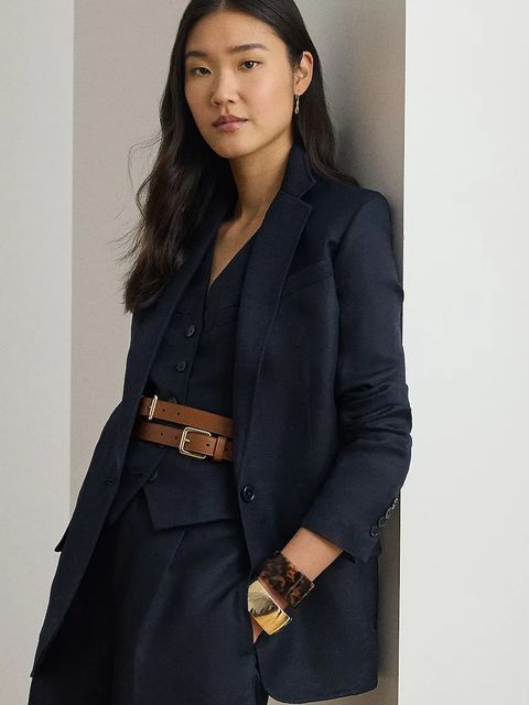 Lauren Ralph Lauren marynarka jednorzędowa damska z lnem - zdjęcie produktu nr 1