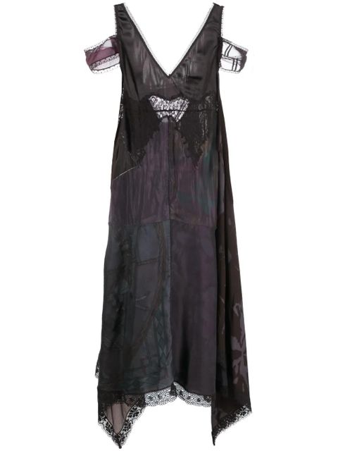 Marine Serre Regenerated patchwork midi dress - Black - zdjęcie produktu nr 1