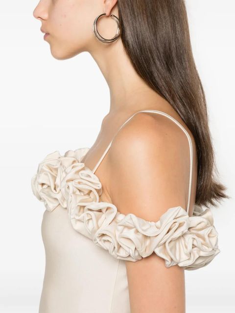 Coperni ruffle-detail maxi dress - Neutrals