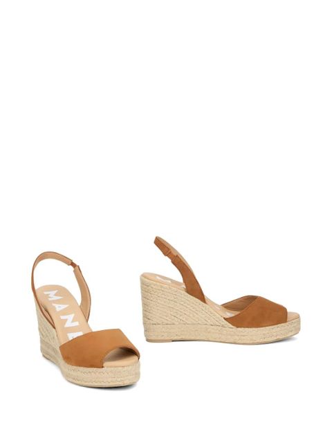 Manebi suede espadrille wedge espadrilles - Brown
