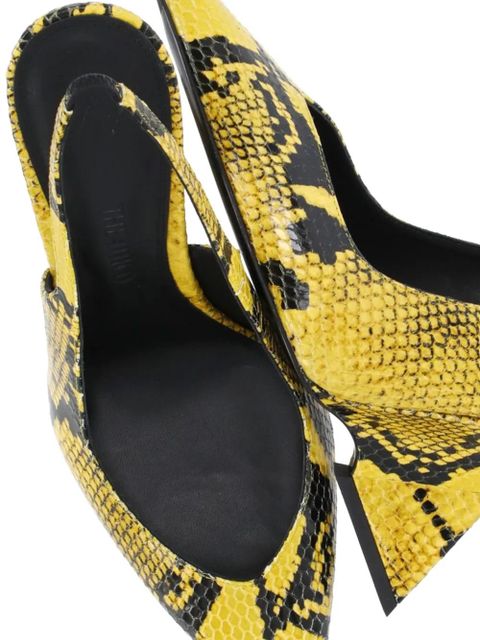 The Attico snake-print slingback pumps - Yellow