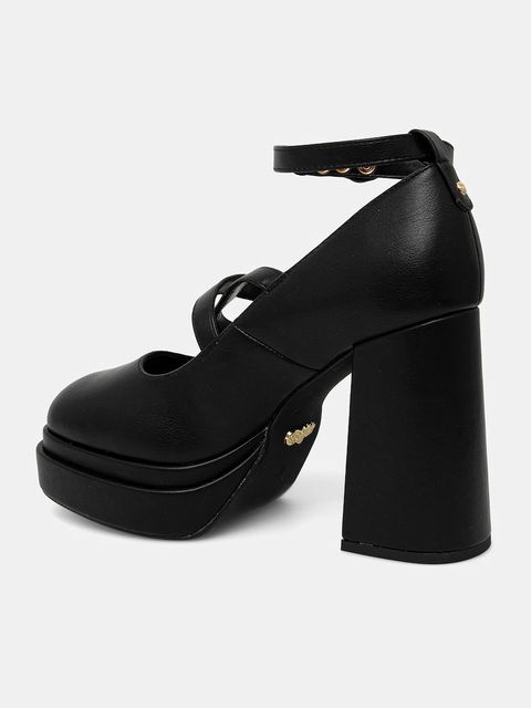 Buffalo czółenka May Mary Btn kolor czarny na słupku 1290212-BLK