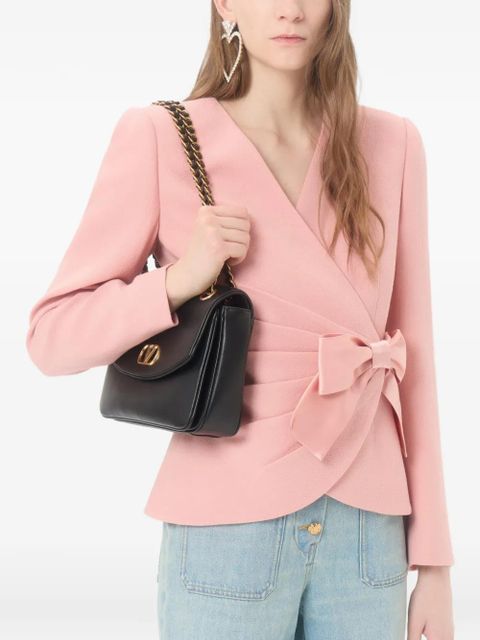 Valentino Garavani wool crepe jacket with contrasting bow - Pink