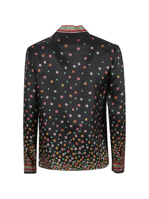 Valentino Garavani floral tie-neck shirt - Black - zdjęcie produktu nr 2
