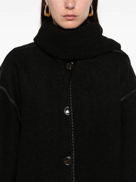 TOTEME embroidered scarf coat - Black