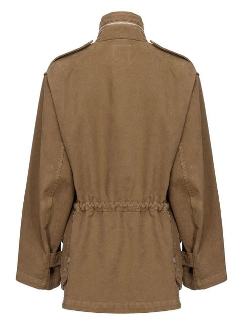PINKO cotton overshirt high-neck jacket - Brown - zdjęcie produktu nr 2