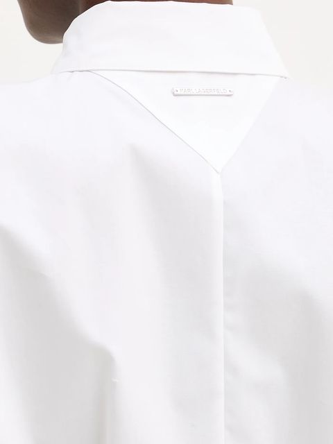 Karl Lagerfeld bluzka bawełniana damska kolor biały gładka B1W11006