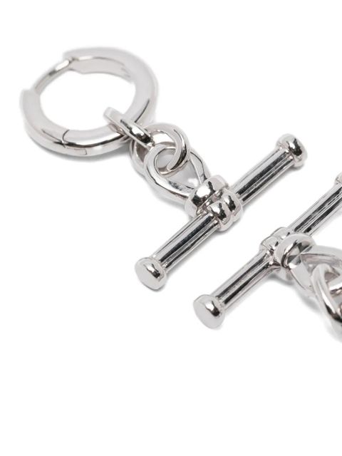 Missoma Ridge t-bar drop hoop earrings - Silver - zdjęcie produktu nr 2