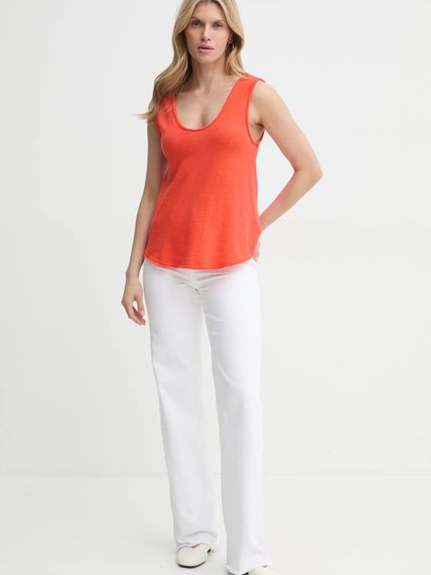 American Vintage top bawełniany kolor pomarańczowy SON29GE25