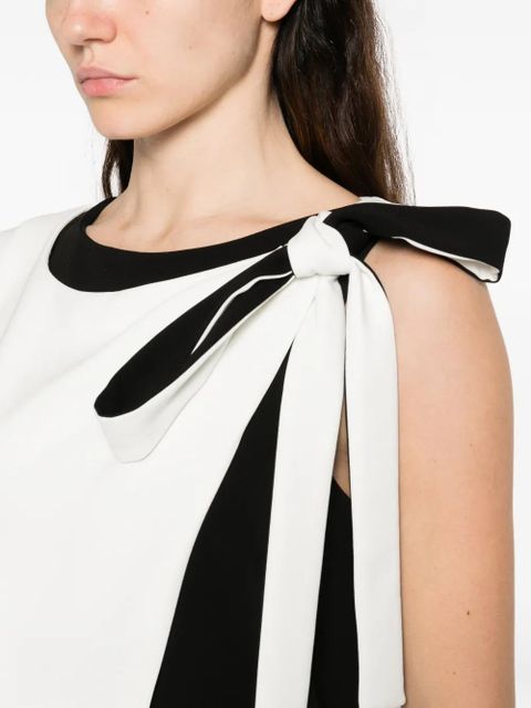 Max Mara Ampezzo bow colourblock mini dress - White