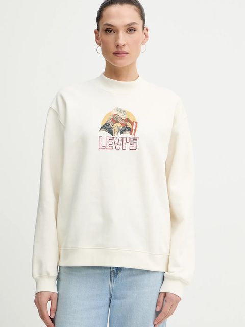 Levi's bluza damska kolor beżowy z nadrukiem 003R9 - zdjęcie produktu nr 1