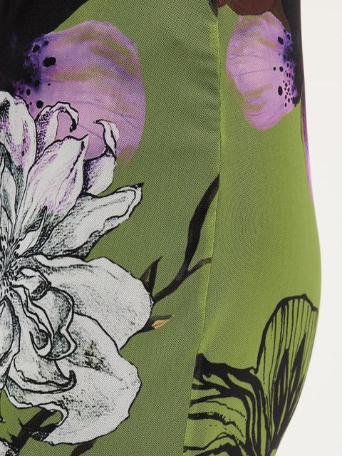 Desigual spódnica TULLEFLOWERS kolor zielony maxi prosta 25WWFK03