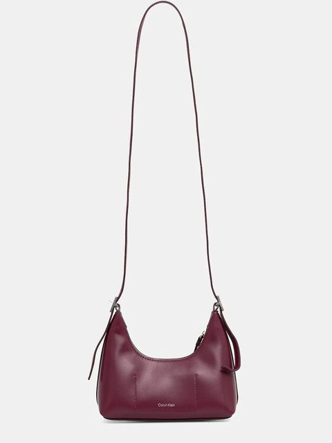 Calvin Klein torebka skórzana kolor bordowy LV04F3263G - zdjęcie produktu nr 2