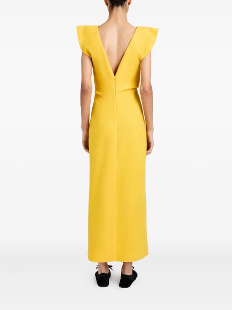 Proenza Schouler Mariam V-neck midi dress - Yellow