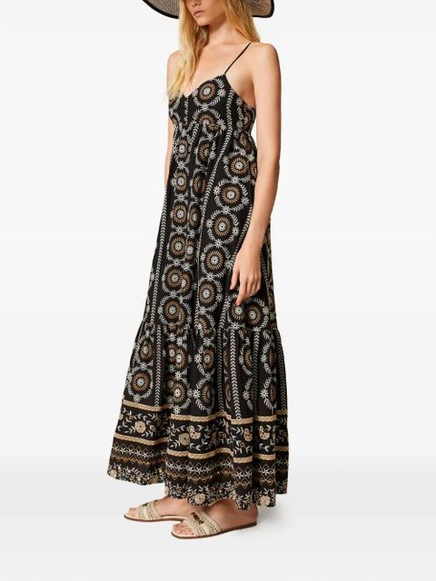 TWINSET broderie-anglaise maxi dress - Black