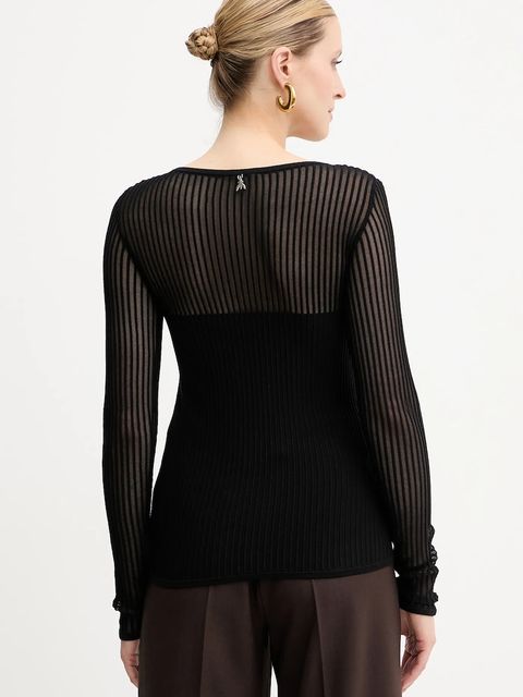 Patrizia Pepe sweter damski kolor czarny lekki 8K0305 K143