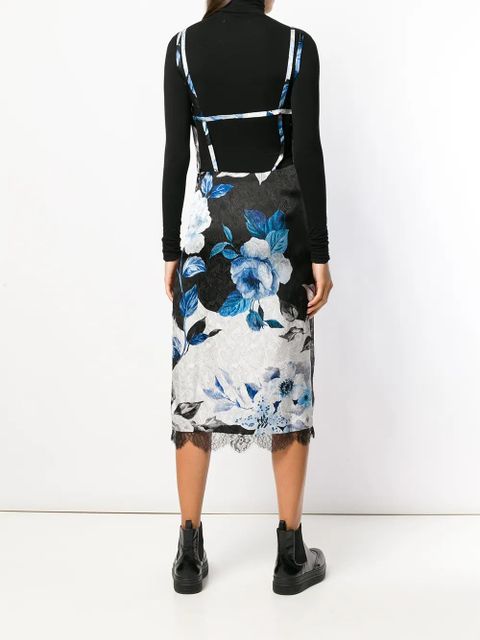 Off-White rose print midi dress - Black