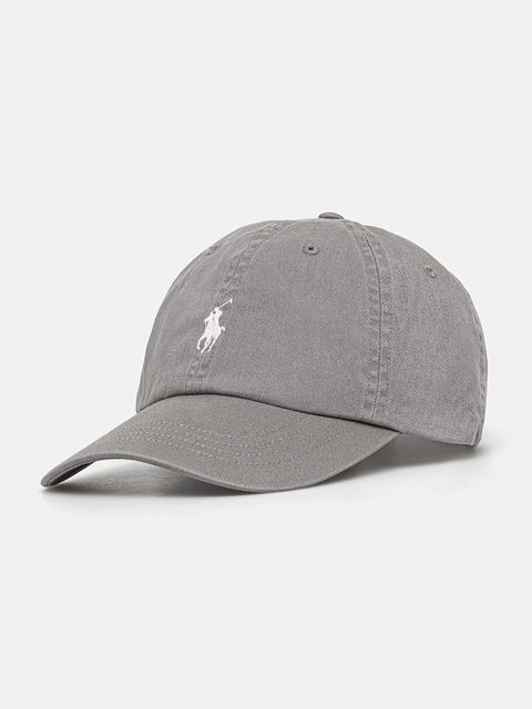Polo Ralph Lauren czapka z daszkiem bawełniana kolor szary gładka 211912843 - zdjęcie produktu nr 1