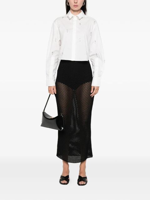 Simkhai Renata embellished button-down shirt - White