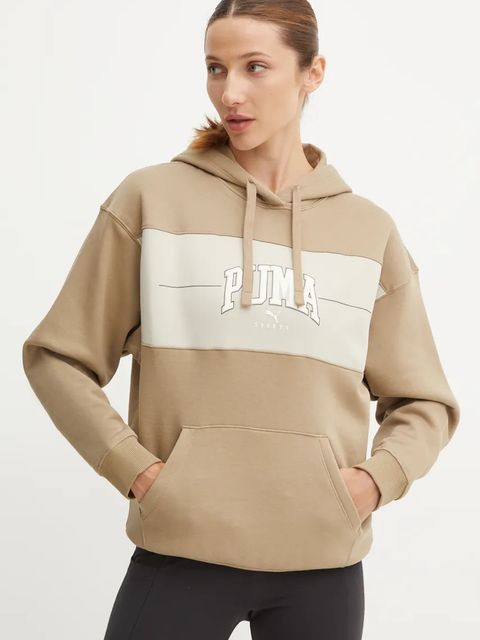 Puma bluza damska kolor beżowy z kapturem wzorzysta 681540 - zdjęcie produktu nr 1