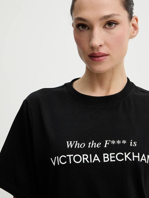 Victoria Beckham t-shirt bawełniany damski kolor czarny 1424JTS005949A