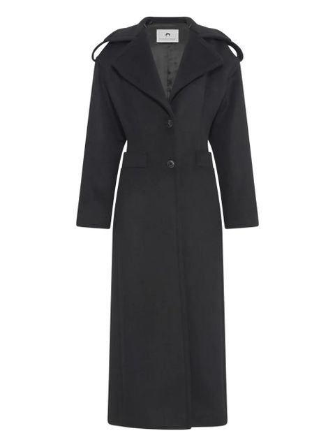 Marine Serre wool single-breasted coat - Black - zdjęcie produktu nr 1