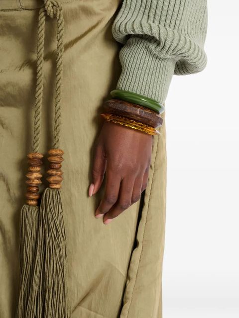 Balmain geometric bangle bracelets set - Brown - zdjęcie produktu nr 2