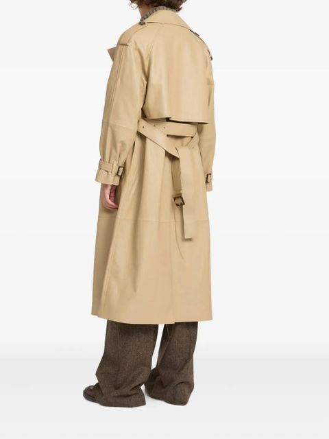 Yves Salomon belted leather trench coat - Neutrals