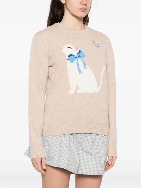 MC2 Saint Barth New Queen cat-detail sweater - Neutrals