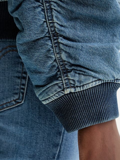 Levi's kurtka bomber jeansowa kolor niebieski zimowa oversize A7262.0009