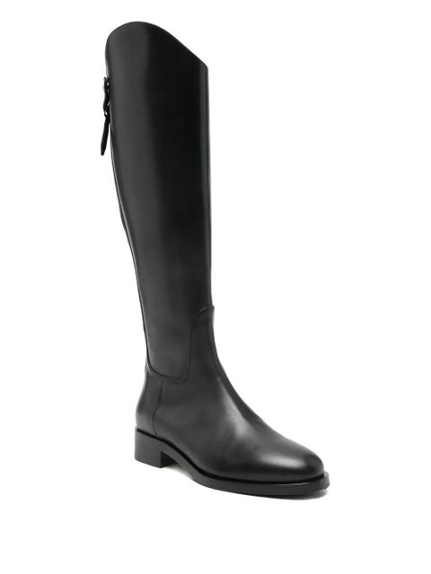 Aeyde zip-detailng leather boots - Black