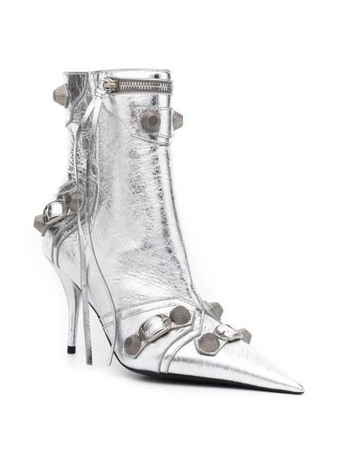 Balenciaga Cagole 90mm metallic ankle boots - Silver - zdjęcie produktu nr 2