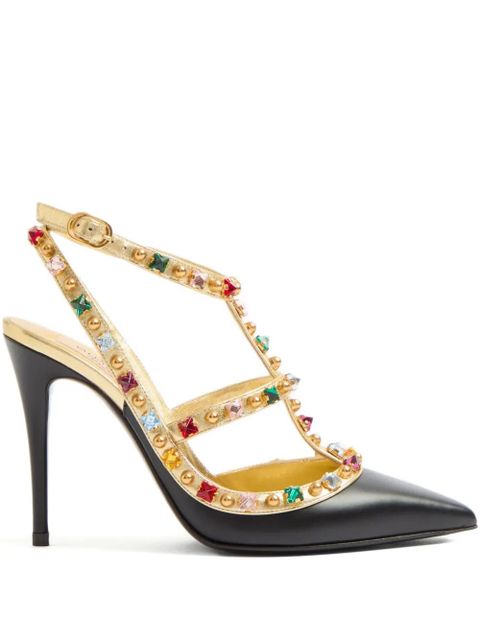 Valentino Garavani 100mm Rockstud embellished pumps - Black