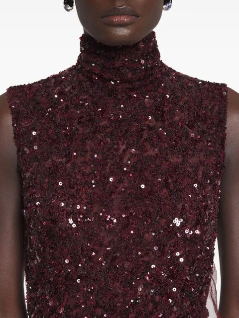 Lanvin sequinned dress - Red