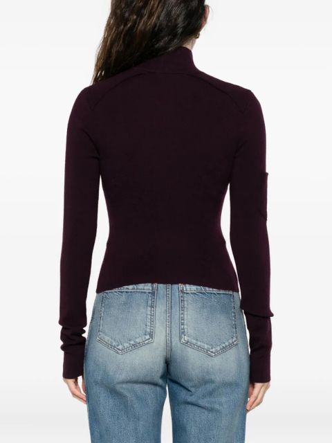 Victoria Beckham high-neck zip-front cardigan - Red