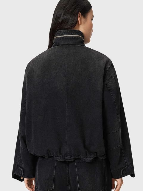 AllSaints kurtka jeansowa CLAY kolor czarny przejściowa W118OD